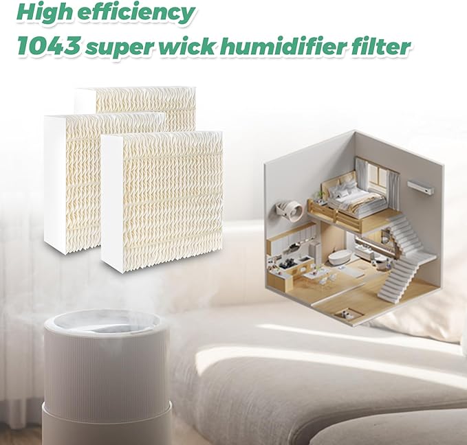 Techecook 1043 Super Humidifier Wick Filters Replacement for Essick AirCare Evaporative Humidifiers 831000 826000 826800, Bemis Space Saver 800 8000 Series, 3Pack 1043 Replacement Space Saver Wick - Image 8