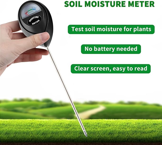 Soil Moisture Meter, Plant Water Meter Soil Meter Moisture Sensor Hygrometer for Indoor Outdoor Plant Care,No Battery Needed(Black) - Image 2