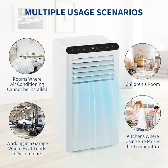 GarveeHome Portable Air Conditioner, 8,000 BTU Smart AC with 24H Timer, Window Kit & Fan Mode, Ventless Design, Portable Air Conditioner with Hose. - Image 7