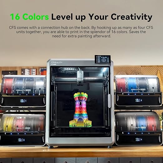 Creality Official CFS Multicolor 3D Printer Automatically Filament System, Moisture-Proof Filament Storage, Supports 4 Parallel Devices for 16 Color Printing, for K2 Plus 3D Printer - Image 5