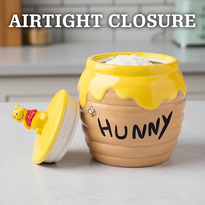 Silver Buffalo Disney Winnie the Pooh Honey "Hunny" Pot Sculpted 3D Hand Painted Ceramic Snack Cookie Jar (Small) - Image 5