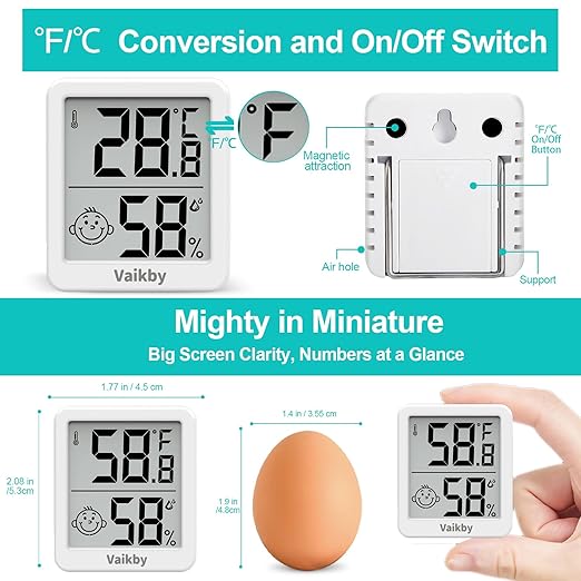 Indoor Humidity Meter Hygrometer 3Pack, Room Thermometer for Accurate Room Temperature Monitor, Digital Hygrometer with Indoor Thermometer for Home, Baby Nursery, and Humidity Sensor Enhanced Comfort - Image 3