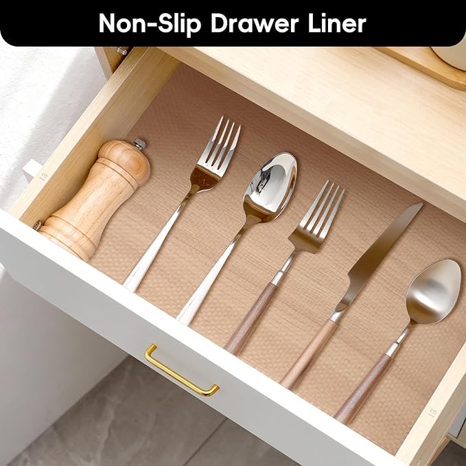 Shelf and Drawer Liner for Kitchen Cabinet，Non Adhesive Durable EVA Shelf Paper, Non Slip Waterproof Decorative Mats for Dresser Cupboard Refrigerator Bathroom Grip Shelves（Clear,20 in X 20 Ft ） - Image 8