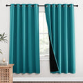 NICETOWN 100% Blackout Window Curtain Panels, Full Light Blocking Drapes with Black Liner for Nursery, 72-inch Drop Thermal Insulated Draperies (Peacock Teal, 2 Pieces, 62-inch Wide Per Panel) by NICETOWN