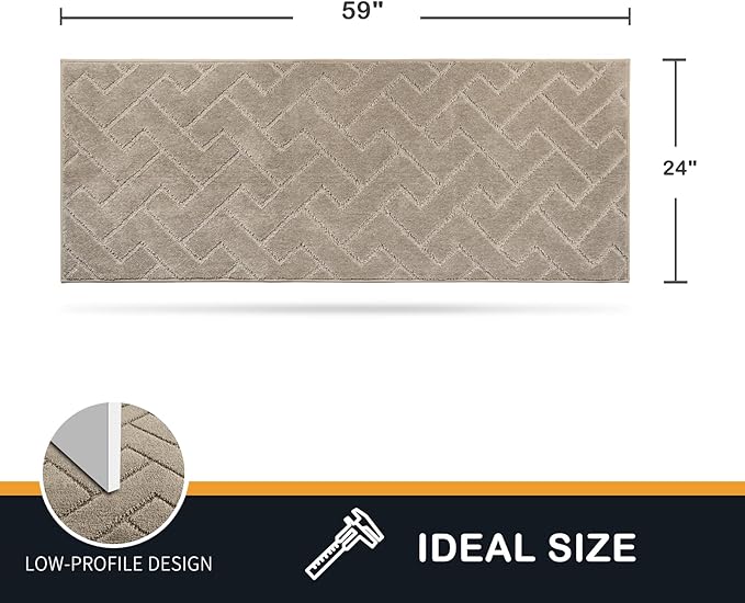 PURRUGS Dirt Trapping Door Mat 24" x 59", Non-Slip Machine Washable Entry Rug, Dog Doormat, Indoor Front Door Mat, Super Absorbent Entryway Rug for Muddy Shoes & Paws, Taupe - Image 2