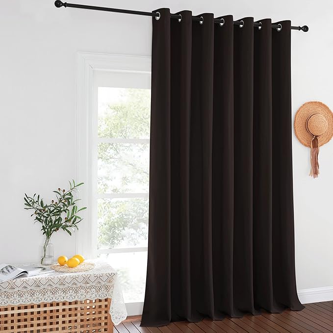 NICETOWN Patio Door Curtain Sound Blocking, Bedroom Privacy Room Divider Curtain, Thermal Insulated Blackout Closet Sliding Door Shade (1 Panel, 100" Wide x 120" Long, Toffee Brown) - Image 8