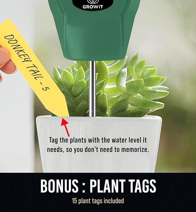 GROWIT Soil Water Monitor for Plants - Soil Moisture Meter | Hydrometer for Plants | Plant Moisture Meter Houseplants | Water Tester for Plants | Farming Indoor and Outdoor Plants- Hunter Green - Image 4