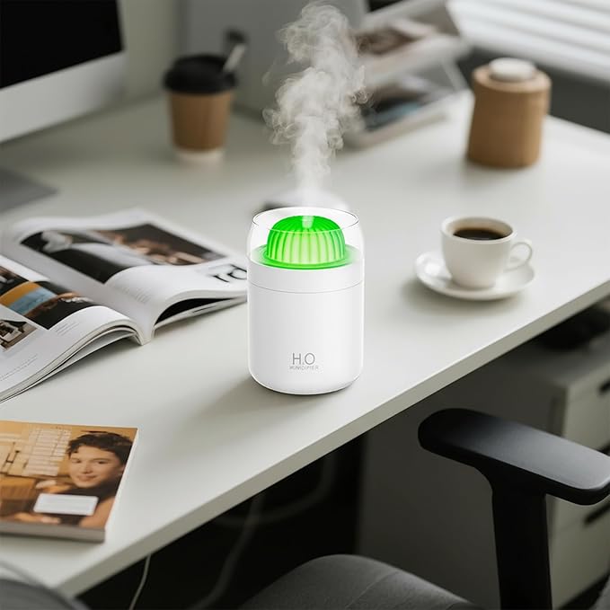 Cactus Mini Humidifier - 500ml USB Powered Portable Small Desktop Air with 2 Cool Mist Modes, 7 Color Light Whisper-Quiet Operation for Office Home Bedroom Nursery Yoga Car Travel - Image 6