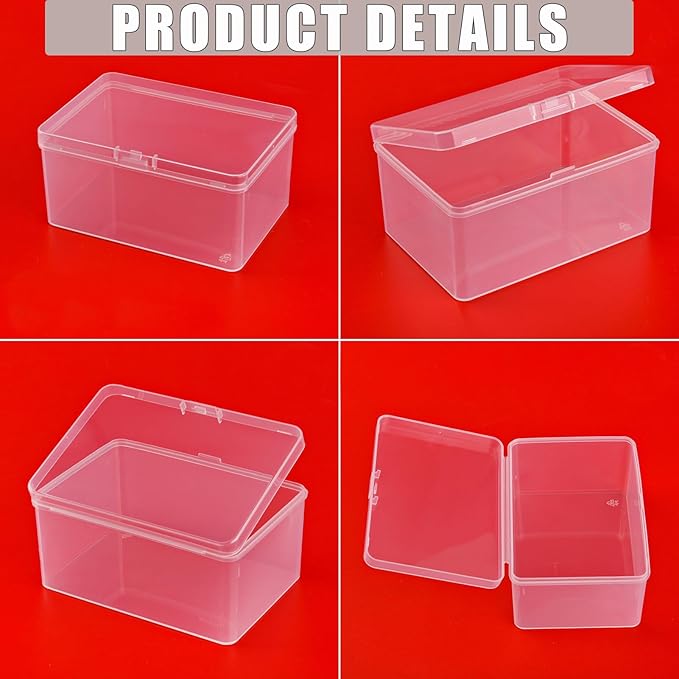 8Pcs Clear Playing Deck Card Storage Box Plastic Card Boxes Playing Card Boxs High Capacity Playing Card Case 4.3 x 2.95 x 2.17 Inch Organizer Snap Closed Trading Games Collector - Image 5