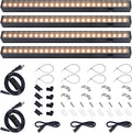 Barrina Grow Lights for Indoor Plants, Full Spectrum Sunlight, Black Cover LED Grow Light Bulbs, T5 Grow Light Strip, 1ft Plant Light for Indoor Plants Growing, 3 Mounting Modes, Yellow, 4 Packs by Barrina