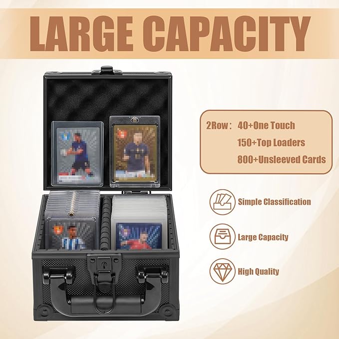 Toploaders Storage Box for 3" x 4" 35pt Rigid Card, Top Loader Storage with 3 Partition Holds 150+ Toploaders, Magnetic Card Holders - Image 2