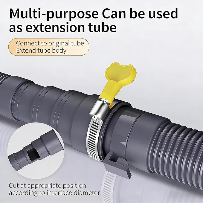 Universal Washing Machine Drain Hose Kit, 10FT Extra Long with U-Bend Bracket & 4 Clamps, for Washer Dishwasher Dehumidifier Sink RV - Image 3