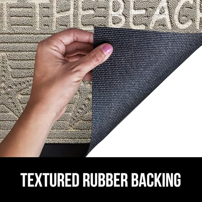 GORILLA GRIP 100% Waterproof All-Season WeatherMax Doormat, 47x35, US Designed Natural Rubber, Stain and Fade Resistant, Low Profile Indoor Outdoor Door Mats, Easy Clean Patio Mat, Sand Beach - Image 5