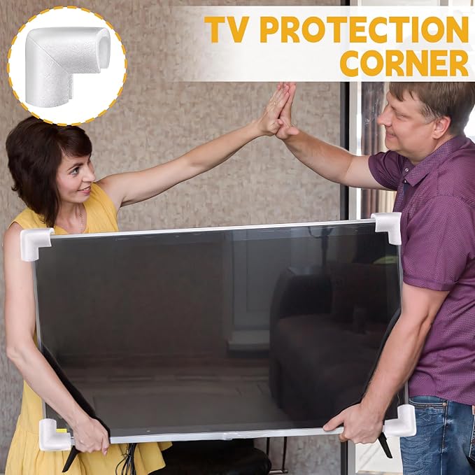 12 Pcs Foam Corner Protectors for Shipping, L-Shaped Edge Guards for TV Moving Box, Picture Frames, Mirrors, and Furniture, Must-Have Moving Supplies - Image 7