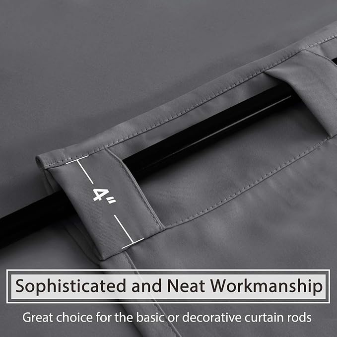 H.VERSAILTEX Blackout Curtains Thermal Insulated Window Treatment Panels Room Darkening Blackout Drapes for Living Room Back Tab/Rod Pocket Bedroom Draperies, 52 x 96 Inch, Bluish Gray, 2 Panels - Image 9