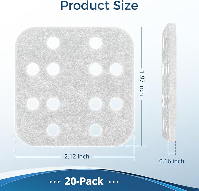 20-Pack Mineral Absorption Pad, Humidifier Replacement Filters Compatible with LEVOIT LV600S, LV600HH, OasisMist450S Humidifier, Works for Fine Particles in Water Tank, White - Image 3