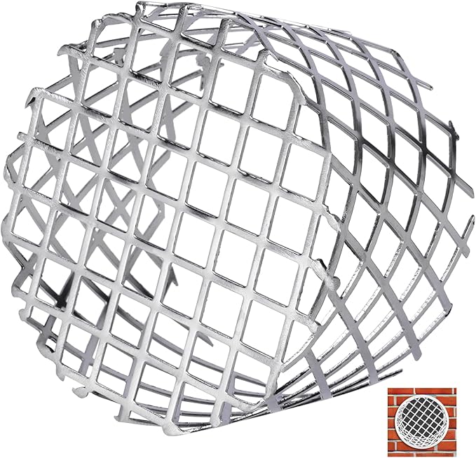 4" PVC Termination Vent Mesh Cap, 304 Stainless Steel Dryer Vent Screen Outdoor, PVC Roof Vent Cap, High Airflow Built-in Grill, 3.75" to 3.85" Conical Net, for 4in Dryer Vent Hose, Exhaust Vent Mesh by LOVEERCT