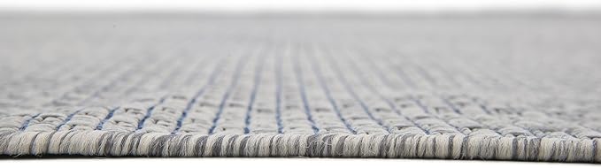 Unique Loom Collection Casual Transitional Solid Heathered Indoor/Outdoor Flatweave Area Rug (9' x 12' Rectangle, Light Gray/Ivory) - Image 9