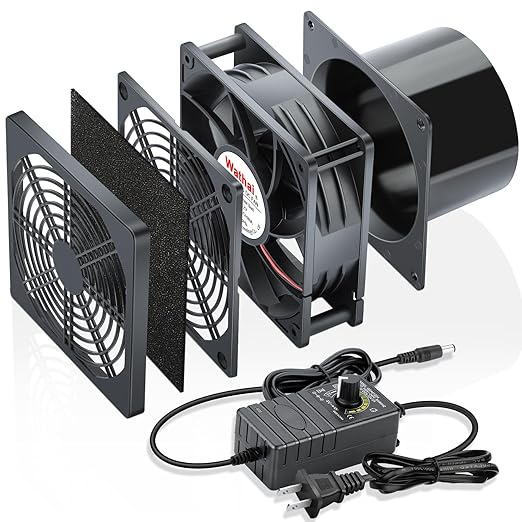 Wathai 120mm x 38mm 12V 4 Inch Small Exhaust Fan with 110V 120V Speed Control for Fume Extractor Soldering, 3D Laser, Paint Booth Cooling - Image 6