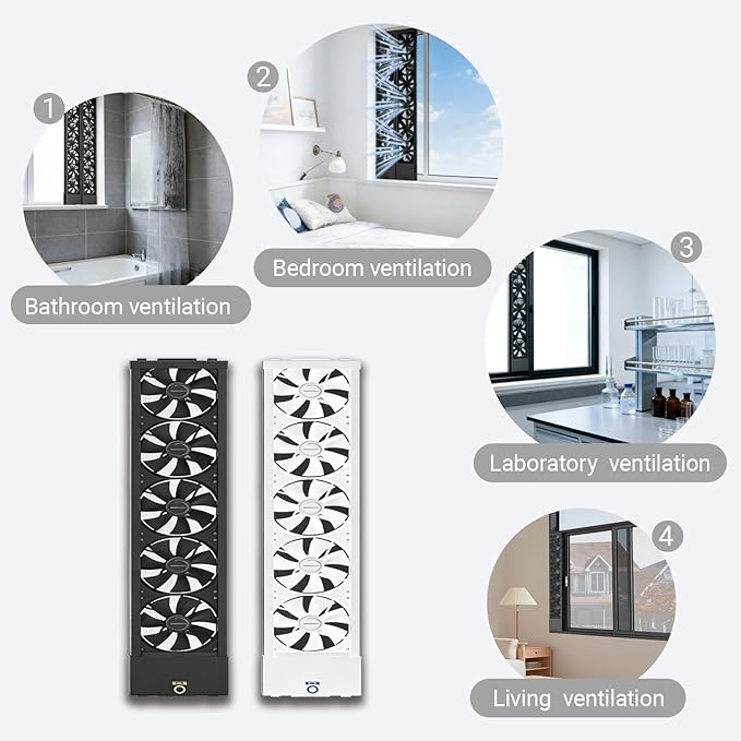 Retractable Window exhaust fan No need to drill holesembed ded installation Metal Casement Window Fan Adjustable Wind Speed Air Flow for Bedroom Kitchen Office(White,41.3-43.3) - Image 7