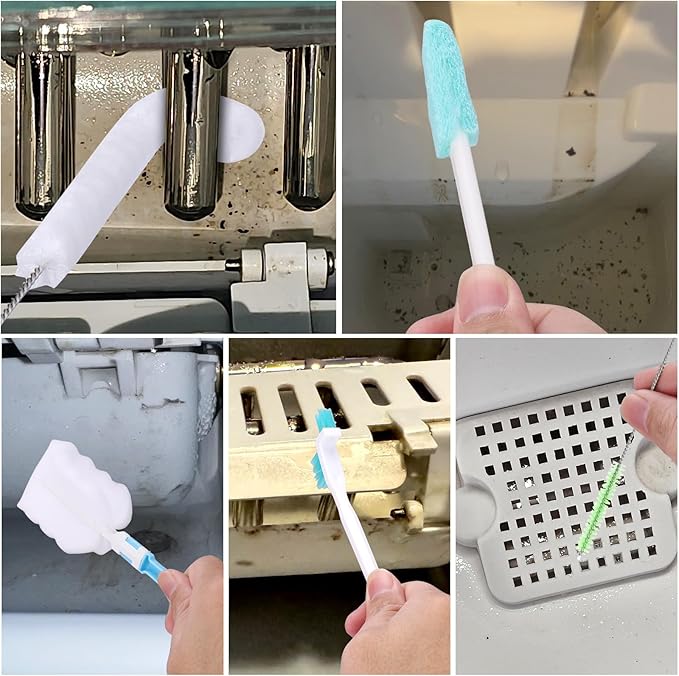 Palksky Ice Machine Cleaner Brush Sets, 10PCS Ice Maker Cleaning Tools - 9Pcs Nylon Bristles with 1Pcs Cleaning Sponge - Image 4