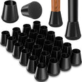 Chair Leg Floor Protectors Extra Small 24 Pcs,Silicone Chair Leg Protectors for Hardwood Floors/Tiles,360°Wrapped Felt Bottom to Prevent Scratch and Reduce Noise, Round Black by YTEACIUL