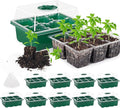 MIXC 10 Packs Seed Starter Tray Seed Starter Kit (60 Cells Total Tray) Seed Starting Trays Plant Starter Kit and Base Mini Greenhouse Germination Kit by MIXC