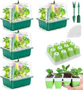 Seed Starter Tray with Grow Light, 48 Cells Indoor Seed Starter Kit, Flexible Silicone Seedling Starter Trays, Germination Tray Kit with Humidity Dome & Lids(4in Height), Reusable & Dishwasher Safe by Ryscam