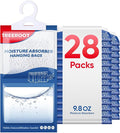 28 Pack Moisture Absorbers for Closet, 9.8OZ Hanging Closet Dehumidifier Bags, Hanging Humidity Absorber in Wardrobes, Kitchens and Bathrooms by Unknown