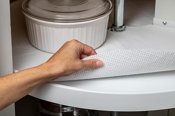 Smooth Top EasyLiner Lazy Susan Liner Kit - Easy to Install, Circular, Non Slip Shelf Liner for Lazy Susan Kitchen Cupboards and Shelves, 30 Inch Diameter, White, 2-Pack - Image 6