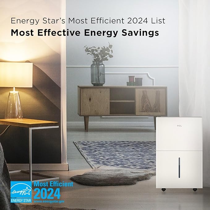 TCL 3000 Sq. Ft. Smart Dehumidifier, Energy Star Most Efficient, Ultra-Compact, 32 Pints Per Day, for Whole House, Basement, Bathroom & Bedroom, Works with Alexa/Google Assistant - Image 5