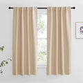 NICETOWN Window Treatment Curtains Room Darkening Drapes - (Biscotti Beige Color) 34 Width X 63 Drop Each Panel, 2 Panels Set, Thermal Insulated Window Covering Curtains and Draperies for Kitchen by NICETOWN