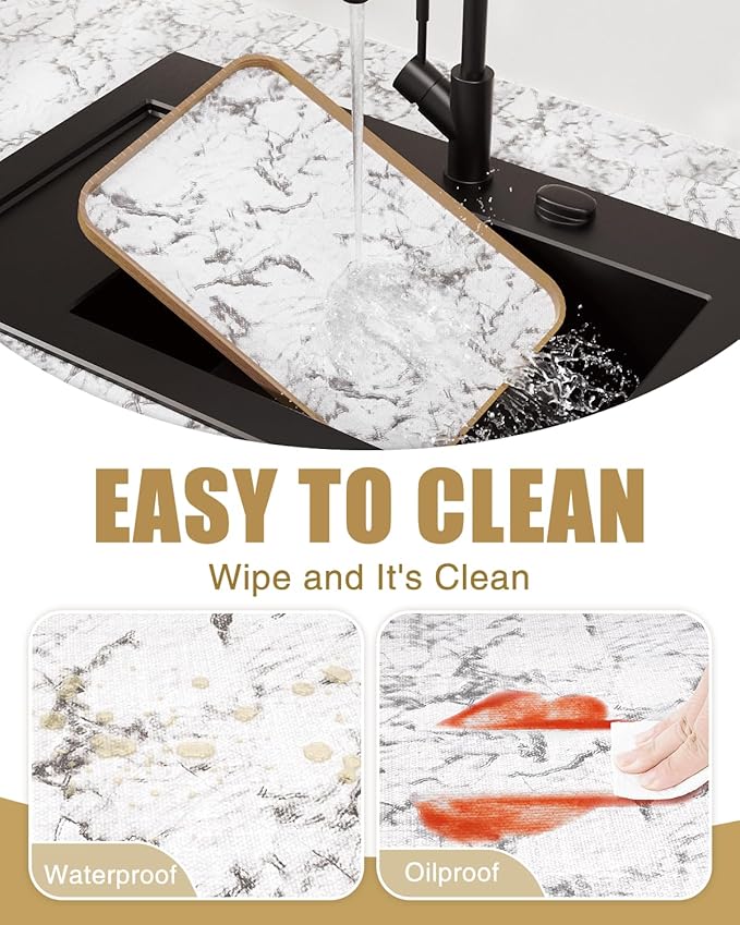 Shelf Liners for Kitchen Cabinets Non-Adhesive, Non-Slip Thickened Shelf Paper Waterproof Washable for Drawer Dresser Pantry Shelve Bathroom Protector Liner - Image 5