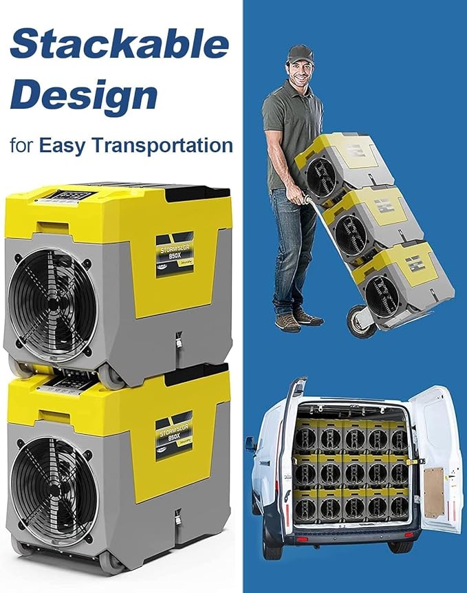 AlorAir 180 PPD LGR Commercial Dehumidifier with Pump, Heavy Duty Industrial Dehumidifiers Water Damage Restoration for Homes, Basements, Garages, Gym and Job Sites, Winter Storm (Yellow) - Image 7