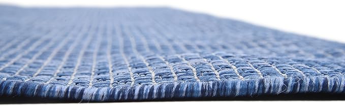 Unique Loom Collection Casual Transitional Solid Heathered Indoor/Outdoor Flatweave Area Rug (9' x 12' Rectangle, Blue/Navy Blue) - Image 10