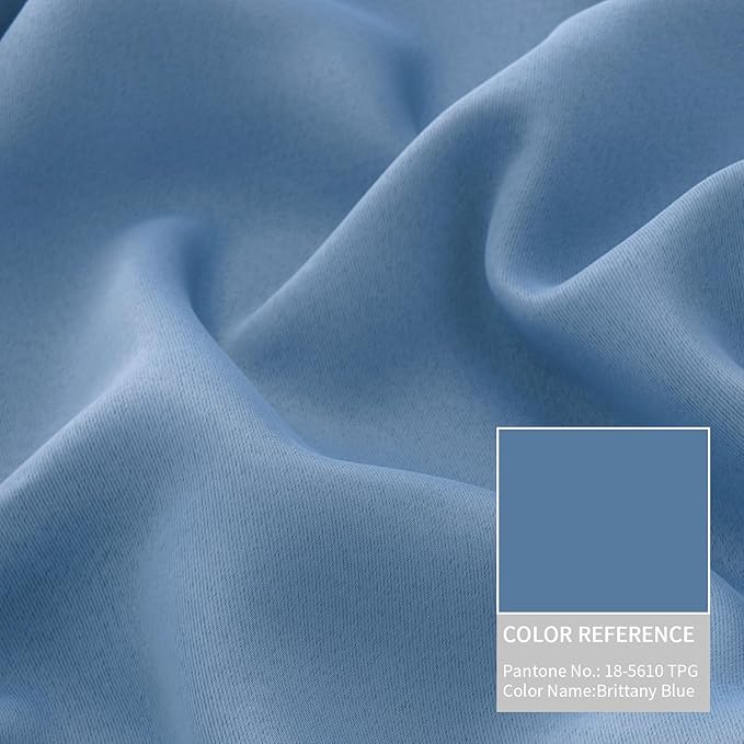 BGment Thermal Insulated 100% Blackout Curtains for Bedroom with Black Liner, Double Layer Full Room Darkening Noise Reducing Grommet Curtain (52 x 84 Inch, Denim Blue, 2 Panels) - Image 7
