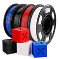 AMOLEN PETG Filament 1.75mm,PETG 3D Printer Filament Bundle,Black,White,Red,Blue Filament,3D Printing Filament Bundle,250g X 4 Spools 4 Colors Multi Color Bundle by AMOLEN