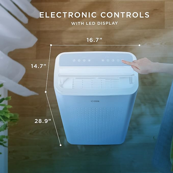 Commercial Cool Portable Air Conditioner, Dehumidifier & Fan, Portable Air Conditioner 9,000 BTU Covers up to 400 Sq. Ft., Wifi Enabled, Blue - Image 6