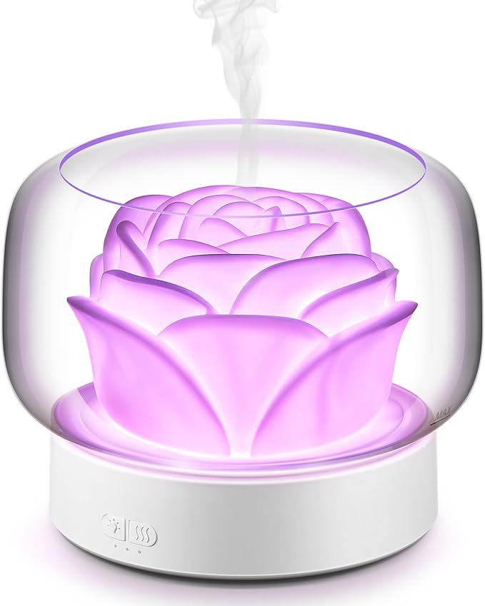 Diffusers for Essential Oils Large Room: SEVEYEE 500ml Aromatherapy Diffuser for Home Bedroom - Big Capacity Running 24 Hours Waterless Auto Off with 7 Colors Lights - White - Image 2