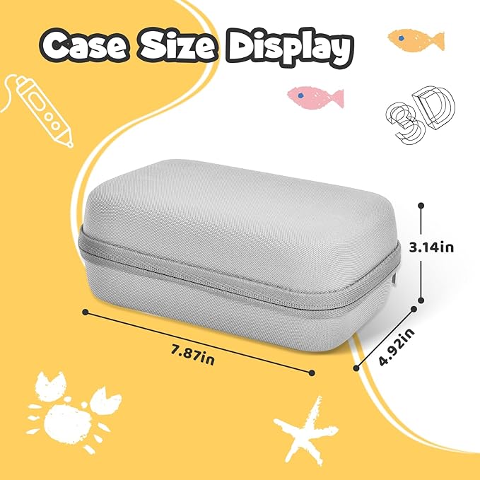 Case Compatible with 3Doodler Start+ Essentials for 3D Pen Set for Kids, Carrying Holder Fit for Printing Pens, Storage Organizer for Printing Filament Refill, Micro-USB Charger (3D-04B-Grey) - Image 2