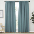 NICETOWN Blackout Curtains 84 inches Long for Living Room, Rod Pocket & Back Tab Window Curtains, Eatra Long Drape Panels for Office (Greyish Blue, 70" W x 84" L per Panel, 2 PCs) by NICETOWN
