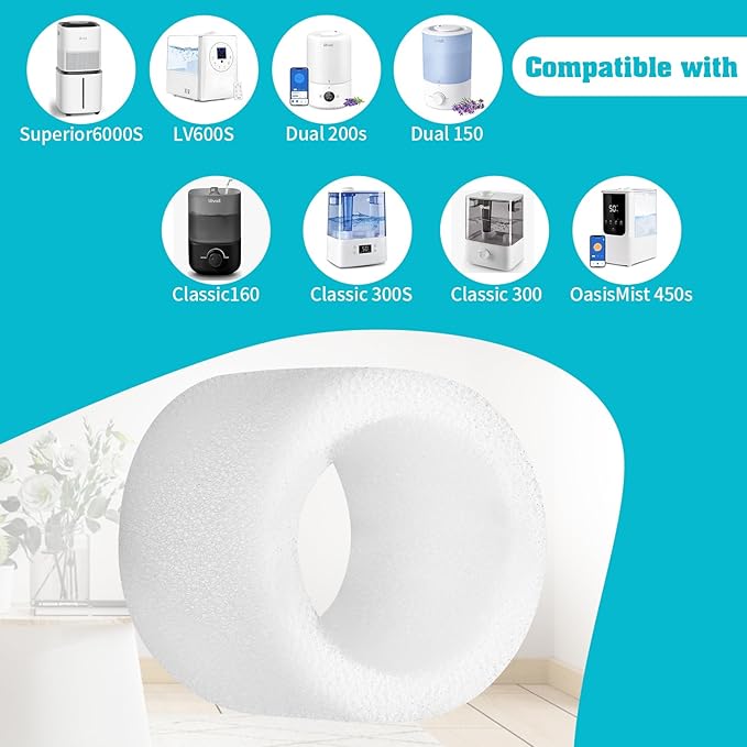 36-Pack Humidifier Replacement Filters Compatible with LEVOIT Classic160/Dual 200S/Dual 150/Classic 300/OasisMist450S/LV600S/Superior 6000S,Top Fill Humidifiers Filters - Image 2