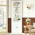 Metal Pantry Storage Cabinet with 4 Adjustable Shelves, 71" Tall Corner Cabinet for Bathroom, Corner Shelf Cabinet for Kitchen, Dining Room, Living Room, Assembly Required(White) by EKJOfficials