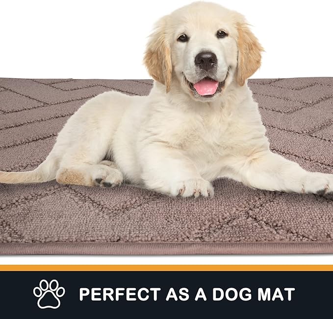 PURRUGS Dirt Trapping Door Mat 24" x 84", Non-Slip Machine Washable Entry Rug, Dog Doormat, Indoor Front Door Mat, Super Absorbent Entryway Rug for Muddy Shoes & Paws, Grayish Brown - Image 6