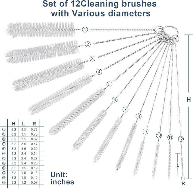 Straw Cleaner Brushes Sets, 12 Pieces 8.2 Inch Botthle Cleaning Brush and Nylon Tube Brush Brush Kit for Sippy Cup, Tumbler, Water Bottle, Drinking Straw (White) - Image 8