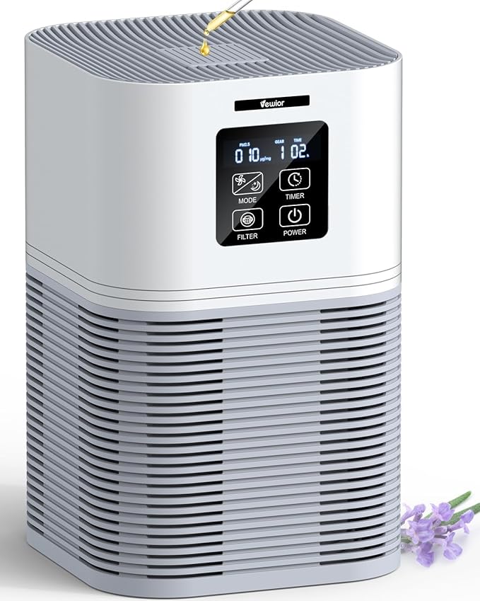 VEWIOR Air Purifiers for Home, Air Purifiers for Large Room up to 1200 sq.ft, H13 True HEPA Air Filter with Fragrance Sponge 6 Timers Quiet Air Cleaner for Pet Dander Wildfire by VEWIOR