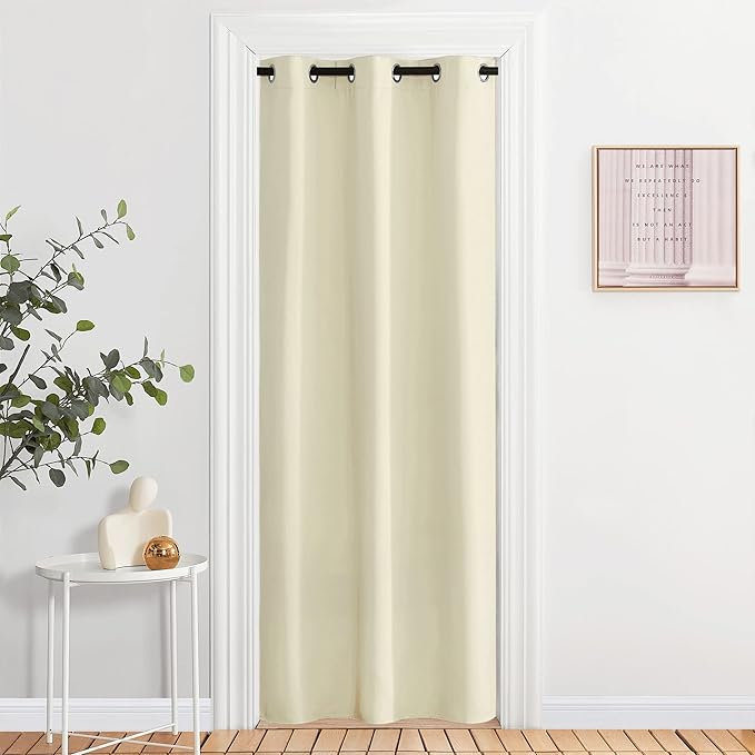 NICETOWN Beige Room Darkening Curtain and Drape Energy Efficient Warmth Solid Grommet Curtain for Office & Classroom (Beige, Sold Individually, 42 inches Wide by 84 inches Long) by NICETOWN