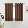 L.Z.E Non-See-Through Privacy Curtains 63 Inch Length 2 Panels Set, Brown Light Filtering Semi Sheer Curtains for Living Room Bedroom Nursery Grommet Top Short Window Panels (55" W x 63" L) by LZE