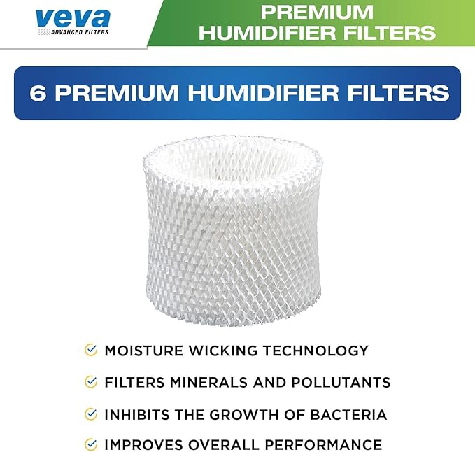 VEVA 6-Pack Premium Humidifier Filters - Replacement for HW Filter C, HC-888, HC-888N - Compatible with Cool Moisture Evaporative Humidifiers & HCM-890 Series - Image 2