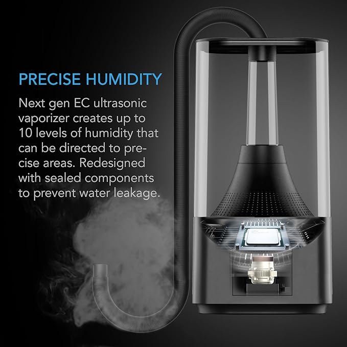 AC Infinity CLOUDFORGE T3, Plant Humidifier 4.5L with VPD Humidity Controls, 10-Level Precision Vaporizer, Extendable Targeting Hose and No-Leak Seal for Grow Tents - Image 4